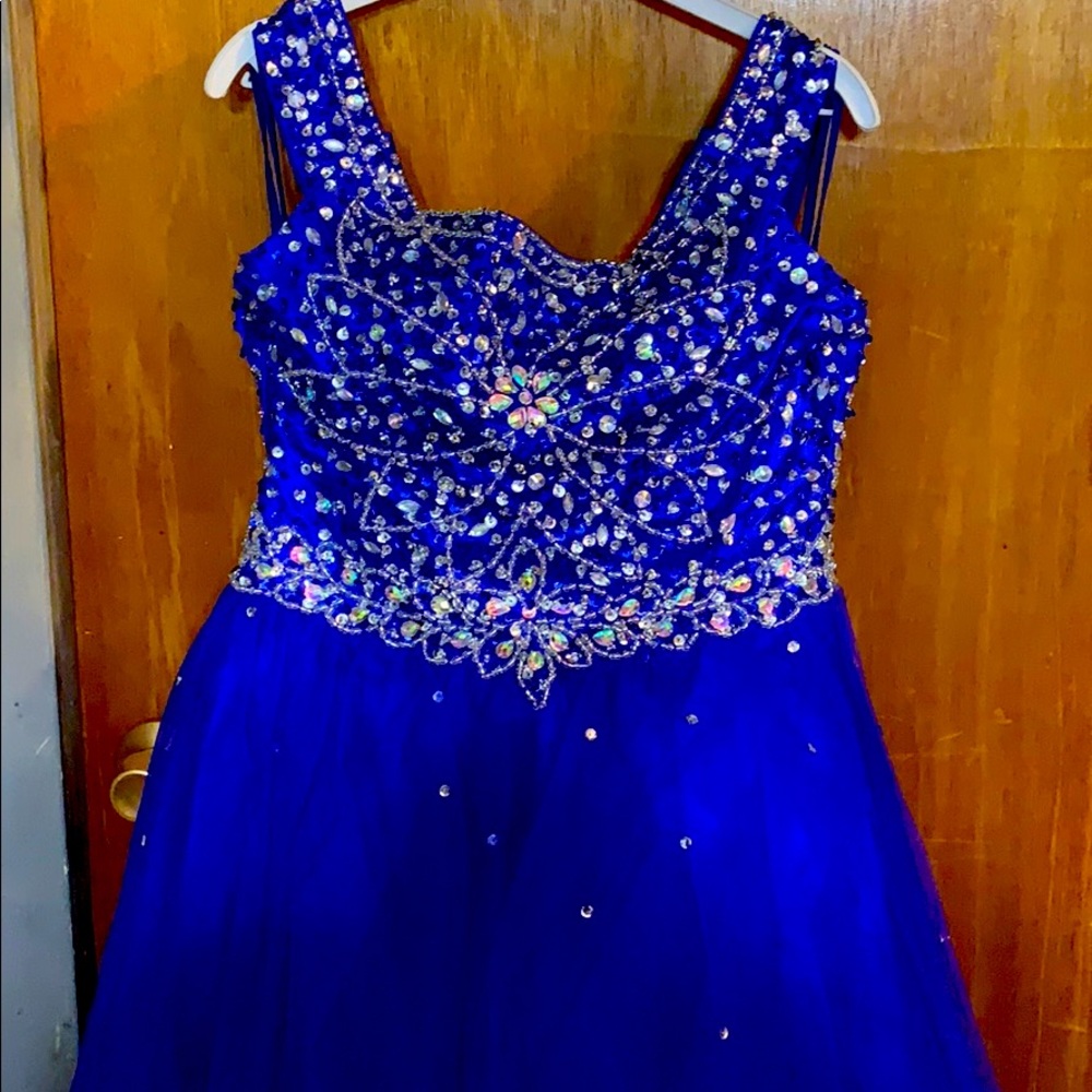 Bead embellished evening dress